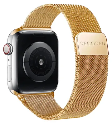 Produktbild von Decoded, Milanaise-Armband für Apple Watch 44 / 45 / 46 / 49mm aus Edelstahl, Gold