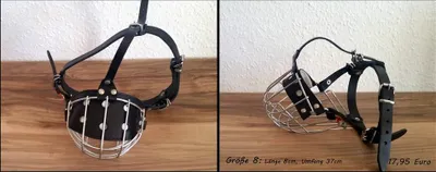 Produktbild von Hunde Metall Maulkorb Größe 8 für einen Boxer Länge 8cm Umfang 35cm