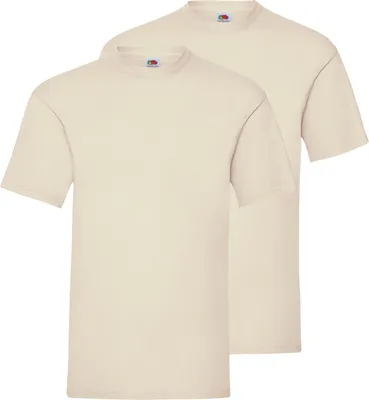 Produktbild von Doppelpack Fruit of the Loom Valueweight T-Shirt + GRATIS MyShirt Stoffbeutel Farbe: natur Größe: M