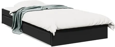 Produktbild von Bettgestell mit Schubladen Bett Mit Stauraum Bettgestell Tagesbett Betten Bett Mit Schubladen Schwarz 75x190 cm Holzwerkstoff