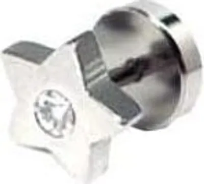 Produktbild von Ohrstecker Fake Ear Plug Stern Stahl Kristall Stein Weiss 8mm Ohrpiercing