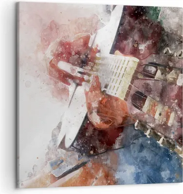 Produktbild von Bild auf Leinwand - Leinwandbild - Gitarre Musik - 50x50cm - Wand Bild - Wanddeko - Wandbilder - Leinwanddruck - Bilder - Kunstdruck - Wanddekoration - Leinwand bilder - Wandkunst - AC50x50-4000