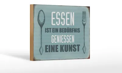 Produktbild von Holzschild Spruch 18x12cm Essen ist eine Kunst Schild