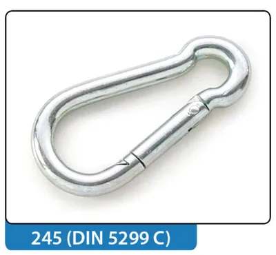 Zdjęcie produktu dla Karabińczyk DIN5299-C60ZN w wersji ocynkowanej, 6 x 60 mm JD5340-12-152-7903 (opakowanie 100 szt.)
