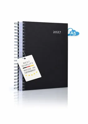 Produktbild von edition cumulus Tageskalender 2027 DIN A5 DER KLEINE DICKE - BLACK 400 Seiten, KI-generiertes Bild