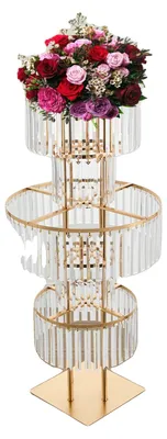 Obrázek produktu pro Květinový stojan, 5 pater, moderní design, zlatý