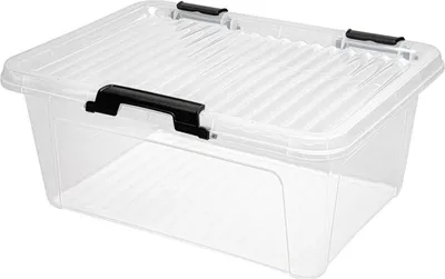 Produktbild von Scharnierboxen 11L 40x30x17cm Transparent Deckel Aufbewahrung Spielzeugkiste