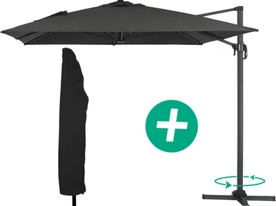 Produktbild von Ampelschirm aus Alu "Sun 4" - Rechteckig - 3 x 4 m + Schutzhülle - Schwarz