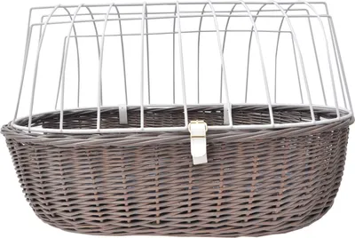 Produktbild von Aumüller Fahrrad-Tierkorb mit Halter, Steuerkopfmontage vorne - Vintage Grau