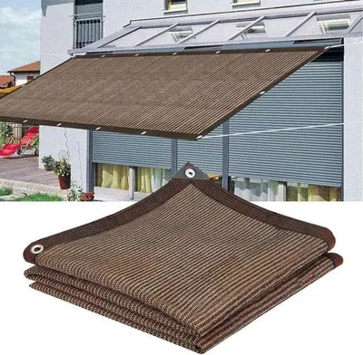 Image de Tente d'ombrage noire respirante 3 x 4 m, marron, pour le jardin