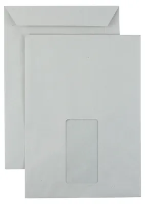 Produktbild von Kaenguruh C5 Versandtasche,Recycling grau, 80g nassklebend, Fenster