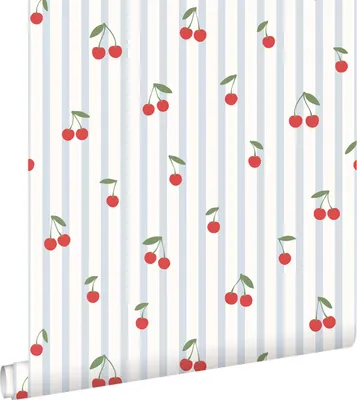 Immagine prodotto di ESTAhome carta da parati ciliegie blu e rosso 50 x 900 cm