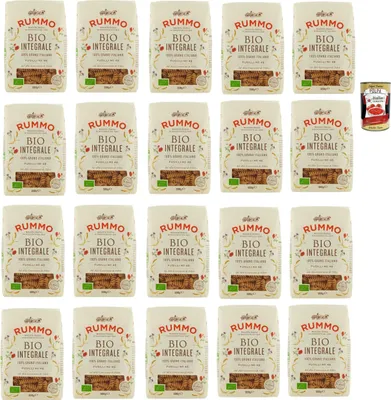 Produktbild von Rummo Pasta Integrale Fusilli N° 48, Vollkornnudeln Nudeln Vollkorn Italienische Pasta 20x 500g + Italian Gourmet polpa 400g