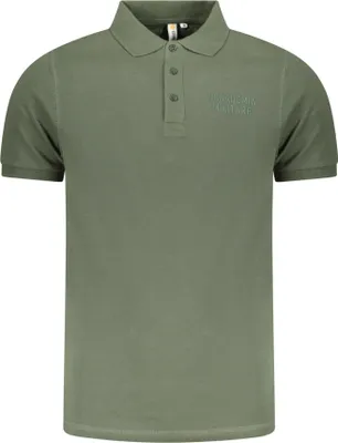 Produktbild von Herren Kurzarm-Polo in Grün mit Militärakademie-Druck und Logo