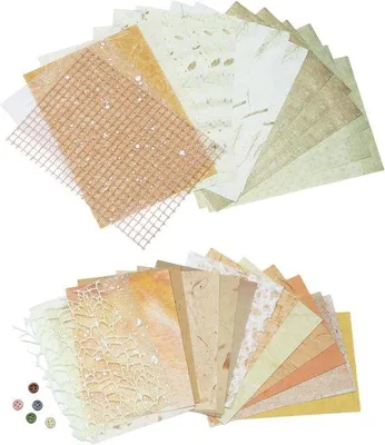 Obrázek produktu pro Sada papírů na scrapbooking, 46 listů, strukturovaná, barevná, pro kreativní tvoření