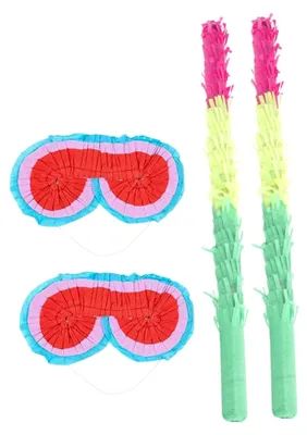 Produktbild von 4 Stück Brillen-Piñata und Papier-Piñata-Schläger für Kindergeburtstagsfeiern