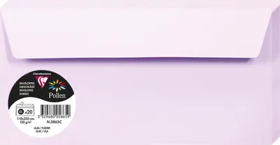 Image de Pollen by Clairefontaine Enveloppe DIN long lilas 20 enveloppes