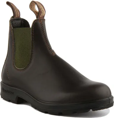 Immagine prodotto di Blundstone Blundstone 519 Stout Brown Leather with Olive Elastic (500 Series) Leder Größe: 42 Schmal
