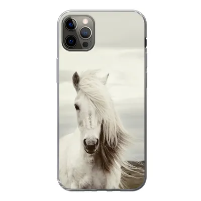 Produktbild von MuchoWow® Handyhülle Schutzhülle Hülle für iPhone 13 Pro Max Pferd - Strand - Mähne Silikon Softcase Handy Hülle - Mobiltelefon