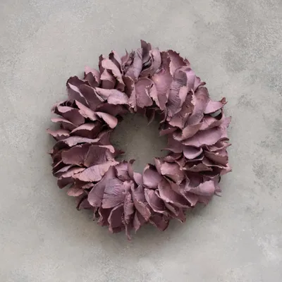 Produktbild von Kranz Palm Petal Serie, mauve, aus Palmblättern, ca. 25cm, mit Aufhängering