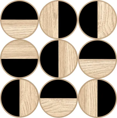 Image de HOMCOM Décoration murale en métal moderne, sculpture murale en métal géométrique, design unique à plusieurs disques, suspendu décor pour salon, chambre à coucher, bureau, 60 x 60 cm, naturel et noir