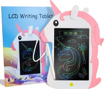Produktbild von Welikera Zaubertafel, Einhorn LCD Schreibtafel, Spielzeug, Schreibtablett 8,5 Zoll, Bunte Bildschirm, Maltafel Zaubertafel Zeichentafel - Lernspielzeug, Rosa