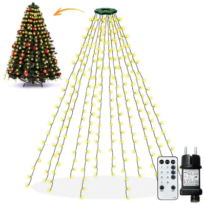 Weihnachtsbaumbeleuchtung 2 m, 240 LEDs, Warmweiß, mit Ring