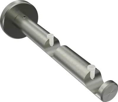 Produktbild von Interdeco Träger mit Abstand 7,5/13,5 cm / Wandhalterung für Gardinenstangen 16 mm Ø, 2-läufig Edelstahl, Typ Medium