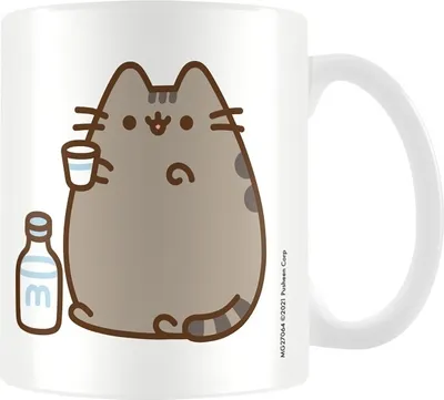 Produktbild von Pusheen - Kaffeebecher "Yum" PM3641 (Einheitsgröße) (Weiß/Grau)