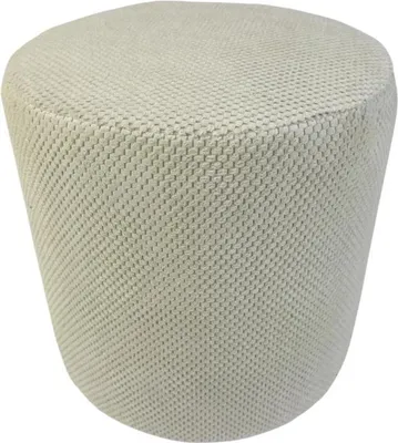 Zdjęcie produktu dla Pufa welurowa ZEFIR DOT 40x40 cm tapicerowana okrągła podnóżek stylowe siedzisko do salonu jasno beżowa
