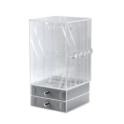 Produktbild von Staubdichtes Acrylohrringe Schmuck Aufbewahrungsbox Display Stand Halter Schublade Rack-Transparent