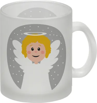 Produktbild von Engel im Schnee Glas Tasse