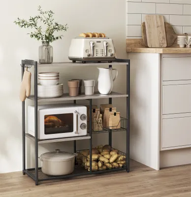 Produktbild von VASAGLE Küchenregal, Standregal mit 2 Metallkörben, 35 x 80 x 95 cm