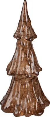 Produktbild von Clayre & Eef Weihnachtsdekoration mit LED-Beleuchtung Weihnachtsbaum Ø 12x24 cm Goldfarbig Braun Kunststoff
