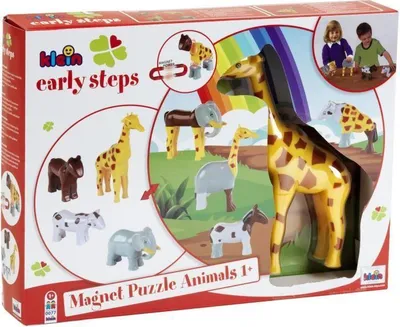 Image de Animaux Magnétiques Funny Puzzle KLEIN, 4 Grands Animaux, 16 Pièces, Dès 12 Mois