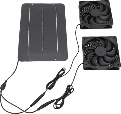 Obrázek produktu pro 50W solární panel poháněný výfukovými ventilátory IPX7 vodotěsný solární panel ventilační ventilátory 4000 otáček za minutu pro psí dům
