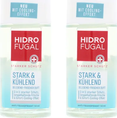 Produktbild von 2 x Hidrofugal Deo Stark + Kühlend Roll On Anti Transpirant Cooling Effekt je 50 ml Erfrischt & Schützt