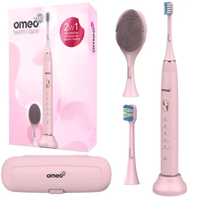 Immagine prodotto di Omeo +365 Spazzolino Sonico Denti Viso 5 Modalità Rosa