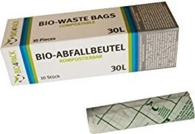 Produktbild von -Abfallbeutel, 100% kompostierbar, 30 Liter, 500 x 570 mm, 15 µm 10 Beutel / 1 Faltschachtel