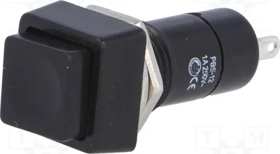 Obrázek produktu pro 2x Spínač, tlakový, PS12ABK, typ Stard, polohy OFF-ON, pozice 2, 1A/250VAC