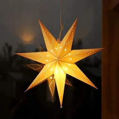 Zdjęcie produktu dla Gwiazda LED papierowa 55 cm do zawieszenia dekoracja bożonarodzeniowa