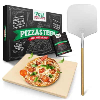 Productafbeelding van Pizzasteen pizzaplaat - Rechthoekig - 38 x 30 x 1,5 cm - Cordieriet