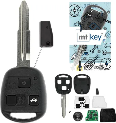 Produktbild von MT-KEY Funk Schlüssel TOY41 434MHZ ID60 80BIT kompatibel mit Toyota Avensis CD T22 0 2000-2003 3 Tasten 433MHZ Autoschlüssel