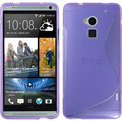 Produktbild von PhoneNatic Case kompatibel mit HTC One Max - lila Silikon Hülle X-Style + 2 Schutzfolien