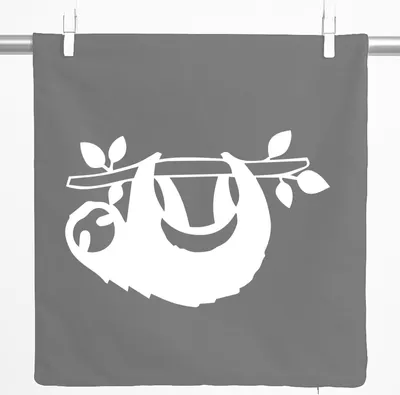 Produktbild von Huuraa Kissenbezug Faultier Silhouette 40x40cm Steel Grey Baumwolle Dekokissenbezug Geschenkidee