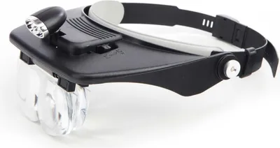 Immagine prodotto di Occhiali con lenti d’ingrandimento da testa, intercambiabili, con illuminazione LED ,visiera casco lente per hobby e lavori precisione Hbm Machines Olanda