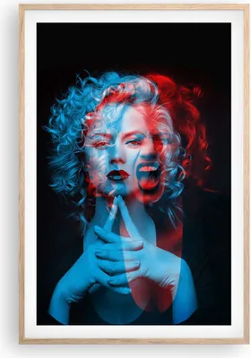 Produktbild von Gerahmtes Poster - Rahmen in heller Eiche - Schwarz Frau Emotionen - 61x91,5 cm - Wand Bild - Wanddeko - Wandbilder - Kunstposter - Wandposter - Bilderrahmen - Bilder - Kunstdruck - P2NPA61x91-4472