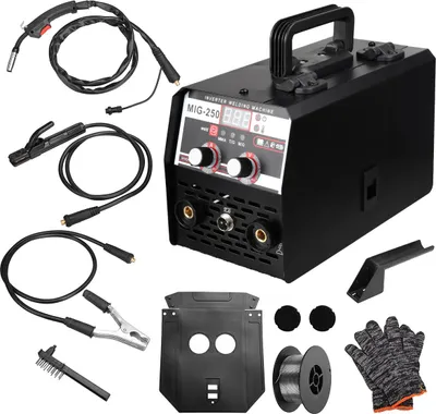 Produktbild von 3-in-1 MIG TIG Inverter Schweißgerät mit LED-Display, Gas/Gaslos, Profi Lichtbogen- und Argon-Schweißer, EU-Stecker