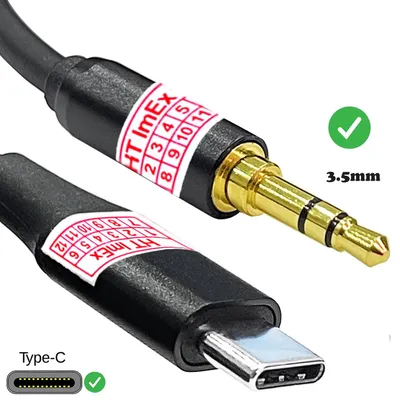 Produktbild von 2m USB C zu 3.5 mm Kabel Klinkenbuchse Klinkenstecker in Audio AUX für Samsung
