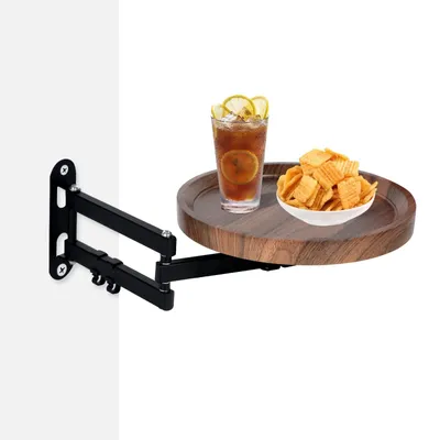 Runde Wandklapptafel aus Holz, Ø 30 cm, klappbar, platzsparend